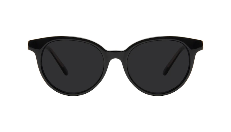 Affordable Fashion Glasses Round Sunglasses Women Bright Black