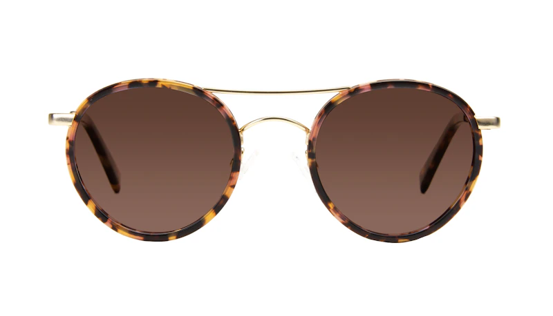 Affordable Fashion Glasses Aviator Round Sunglasses Women Chelsea Gold Tortoise