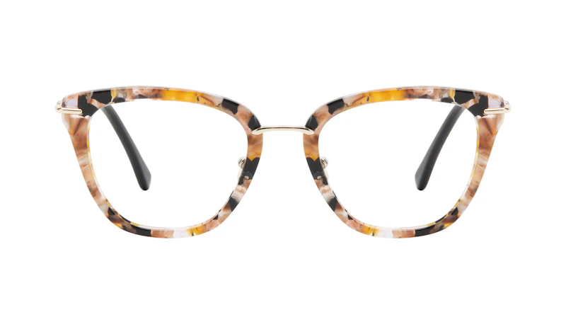 Lunettes tendance Carrée Lunettes de vue Femmes Flirt Black Flake