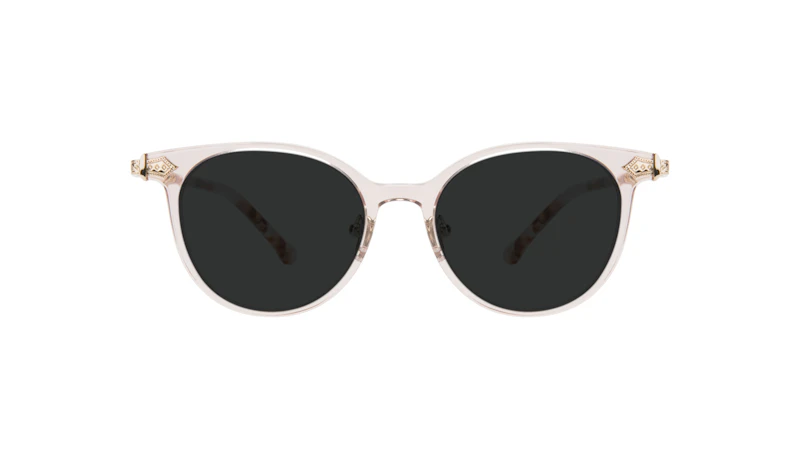 Affordable Fashion Glasses Round Sunglasses Women Gem Pink Quartz