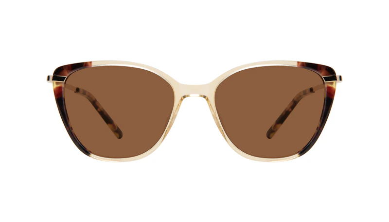 Affordable Fashion Glasses Rectangle Square Sunglasses Women Illusion Golden Tort