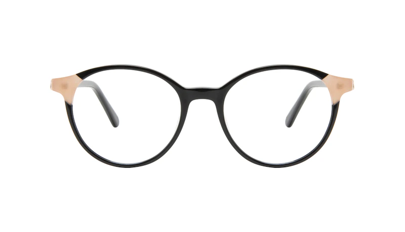 Lunettes tendance Ronde Lunettes de vue Femmes Vivid Black Ivory