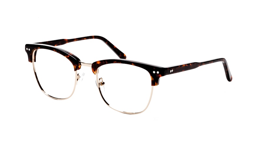 fashion eyeglasses men women square brown tortoise gold lift 21023 angled