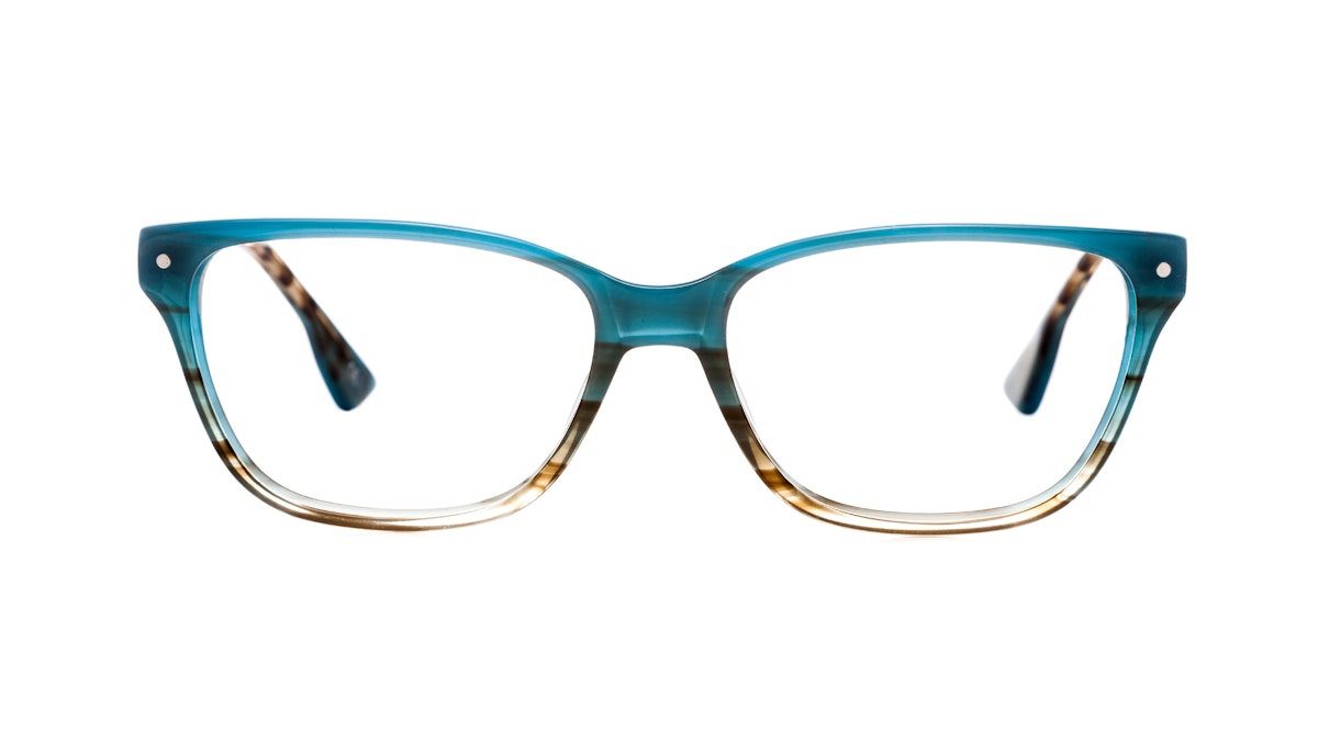 fashion eyeglasses women cat eye clear blue green honeybadger 10153 front